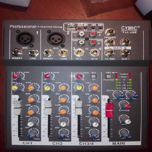 consola mixer 4 canales,USB,MP3,bluetoothEfectos.Nueva en su