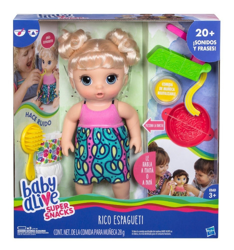 Bebe Muñeca Hasbro C Baby Alive Come Habla Accesorios