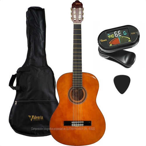 Guitarra Criolla Avanzada Valencia Funda Afinador Pua Vc104k