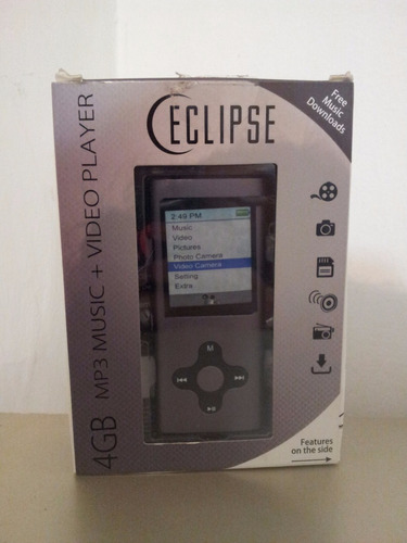 Mp3 Music, Video Player, Eclipse 4 Gb Extensible Hasta 16 Gb