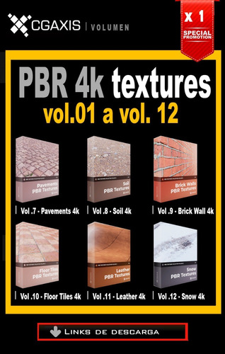 Recursos 3d | Texturas | Cgaxis Pbr 4k-8k | X Ud. Volumen