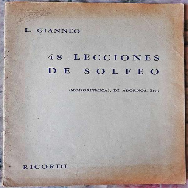 48 Lecciones De Solfeo - Luis Gianneo - Edic. Ricordi 1963