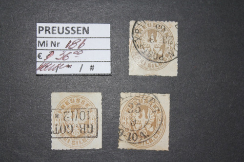 Alemania Antigua Prusia Michel #18b *3 Silbergros Usados C/u