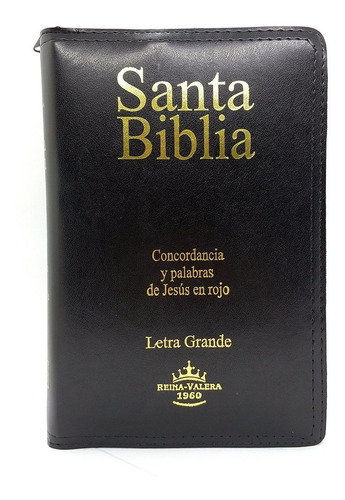 Biblia Reina Valera  Cierre Letra Grande Negro Pjr Sba