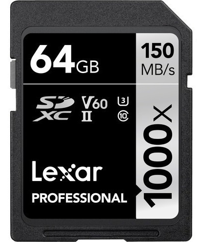 Lexar Sdxc 64gb Professional 150 Mb/s Clase 10 U3 4k V60