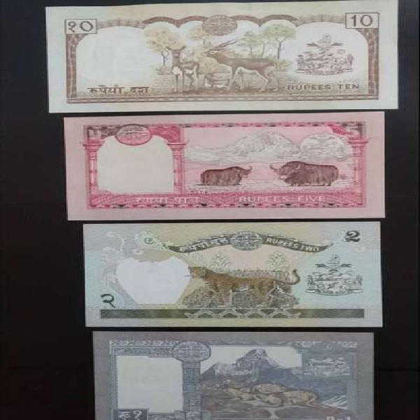 Lote billetes de Nepal, animales del Himalaya