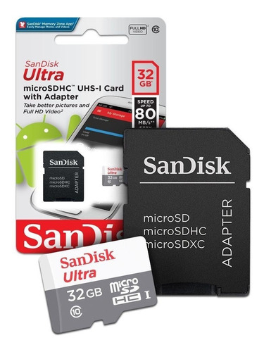 Memoria Sandisk Microsd 32gb Ultra Cmb/s+ Sd Adaptador