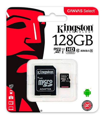 Memory Card 128gb Microsd Clase 10 (sdcs/128gb) Kingston