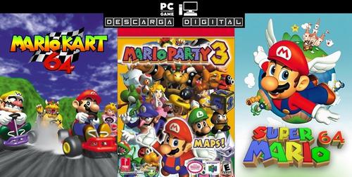 Super Mario 64 + Mario Party 3 + Mario Kart 64 Pc Digital