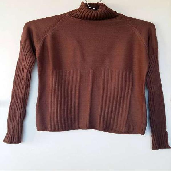 Sweater pullover polera marron mujer