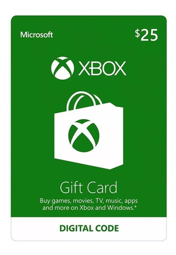 Tarjeta Xbox Live Gift Card 25 Usd | Psntech
