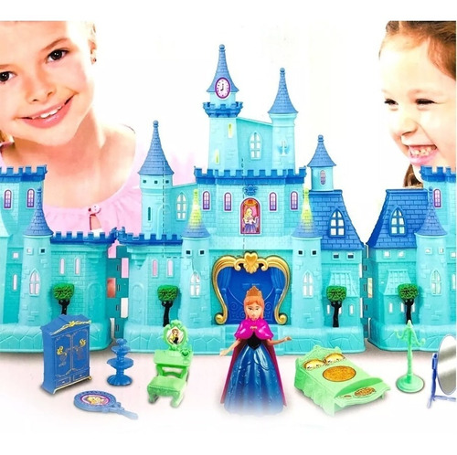 Castillo Princesas Frozen Elsa Anna Con Luz Y Sonido