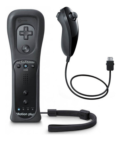 Joystick Inalámbrico Wii Remote Motion Plus Negro Con Funda