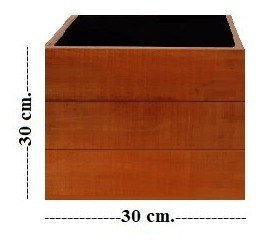 Maceta De Madera Dura Cubo 30 P/calidad Eternas