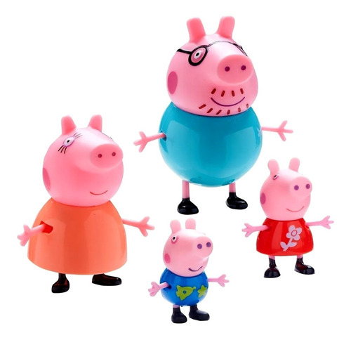 Peppa Pig Familia Completa 4 Muñecos George Papa Mama