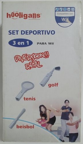 Set Deportivo 3 En 1 Para Wii. Trae Raqueta - Bate - Golf
