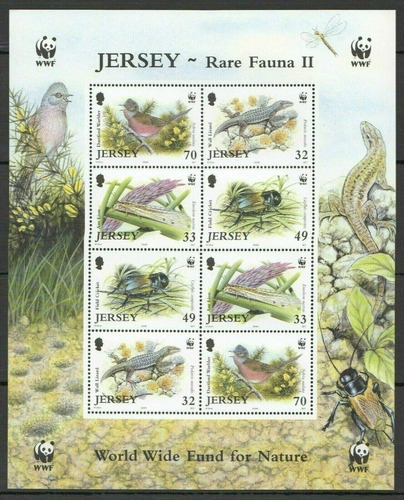 Wwf Fauna - Aves- Reptil- Insecto - Jersey Mnh