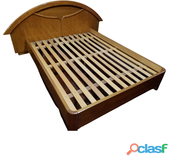 Cama De Roble Laqueado 2 Plazas 1.40 X 1.90