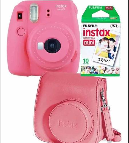 Camara Instax Mini9fujifilm Flamingopink+groovy Case+10fotos