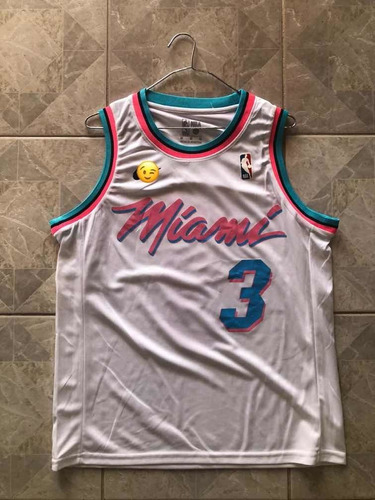 Camiseta Nba Wade Miami Heat Blanca