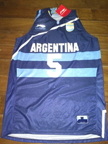 Camiseta Selección Argentina Básquet #5 Ginóbili Jj.oo