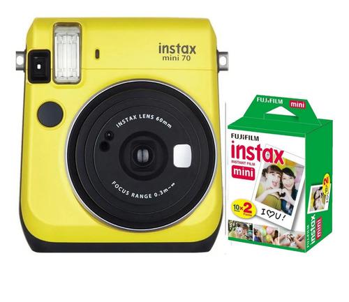 Instax Mini 70 Amarilla Tipo Polaroid 20 Fotos Original