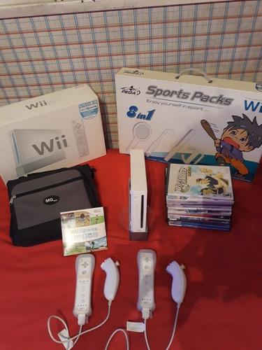 Nintendo Wii Chipeada+wii Remote+2 Nunchuk+juegos+accesorios