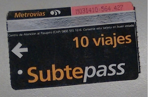 Subtepass Boletos Pases Tarjeta Tickets Pasaje C/ Los Viajes