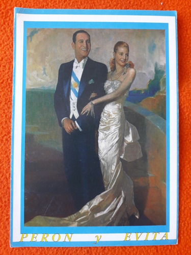 Tarjeta General Perón Y Eva Perón