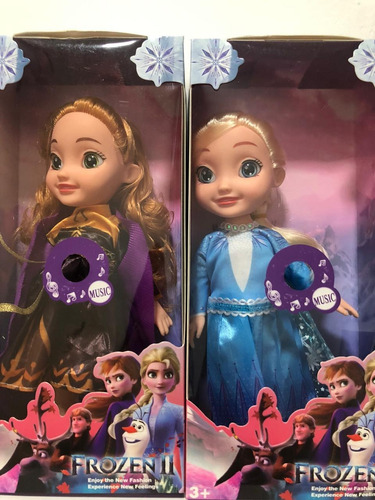 Muñeca Elsa O Anna Frozen C/sonido 30cm Buen Material