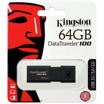 Pendrive Kingston Datatraveler 100 G3 64gb Negro