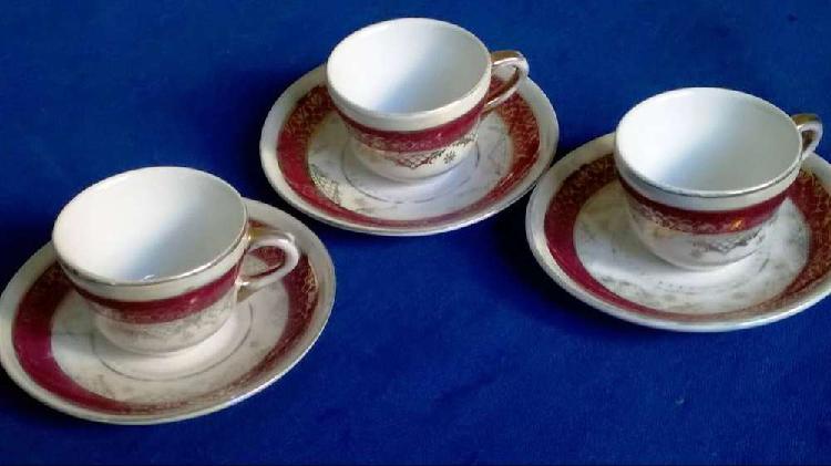 3 Antiguos Pocillos de porcelana Steatita Parana filigrana