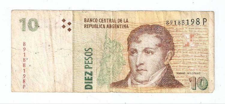 Billete Capicua Belgrano 10 Pesos