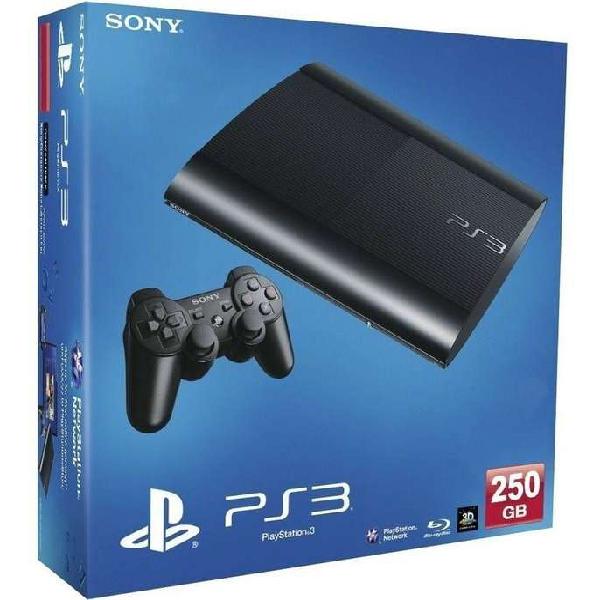 PS3 SLIM 250GB CON 3 JOYSTICK ORIGINALES Y 6 JUEGOS