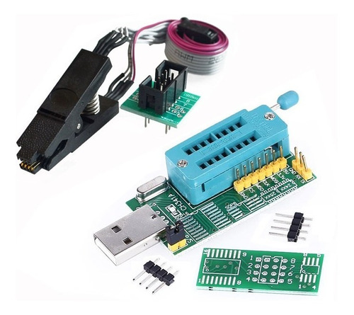 Programador Usb Ch341a + Pinza Soic8 + Cable Eeprom 