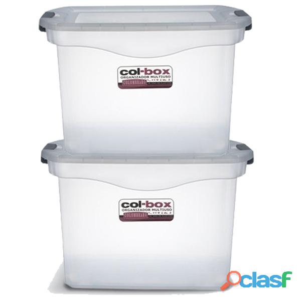 Caja Organizador Plástico Apilable + Tapa 36 Litros