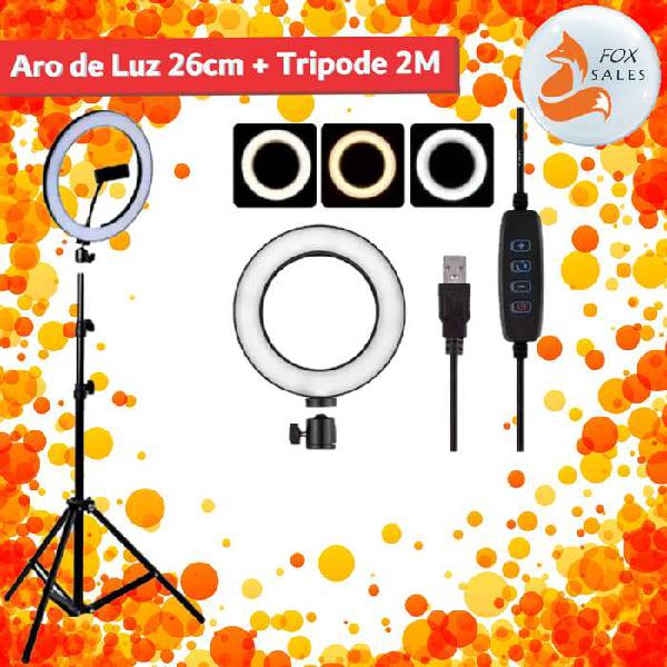 Aro de Luz 26cm + Trípode 2M + FOXSALES MOVIL