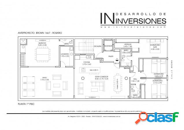 Brown 1667, 3 Dormitorios, Rosario