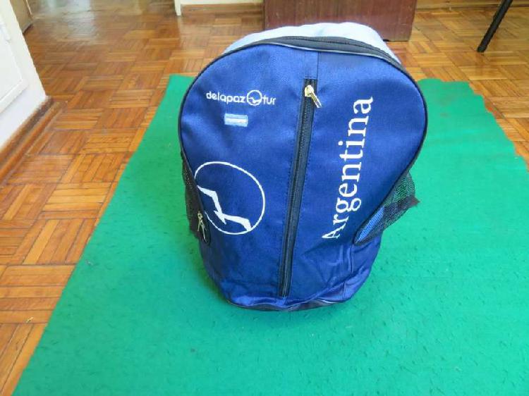 MOCHILA DE LONA NUEVA REFORZADA AZUL 40X33