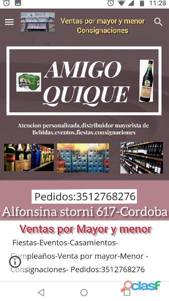Amigo Quique 3512768276 delivery de bebidas en Cofico