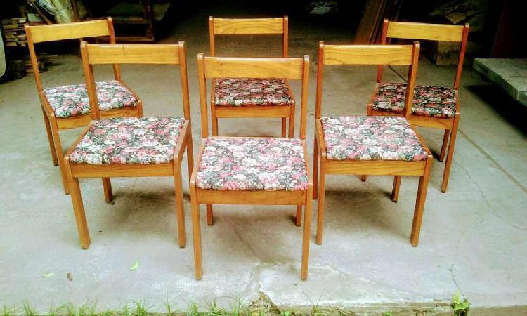6 sillas de madera