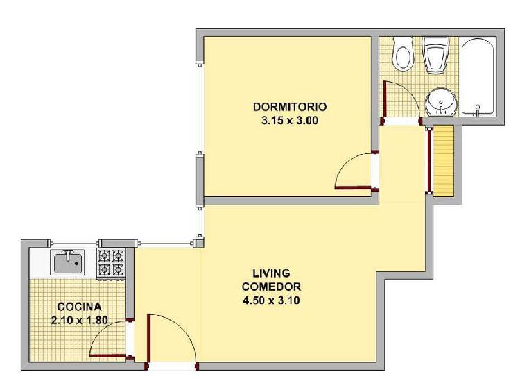 ALQUILER DOS AMBIENTES BARRIO NORTE