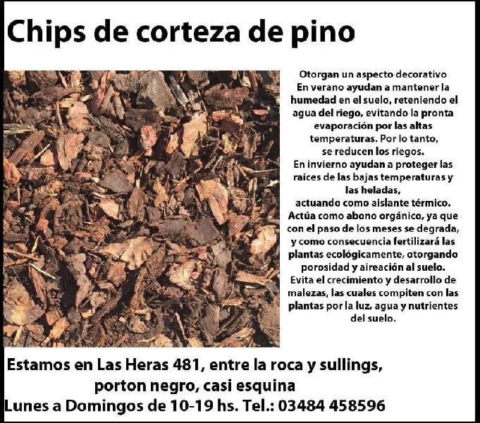 Chips de corteza de pino
