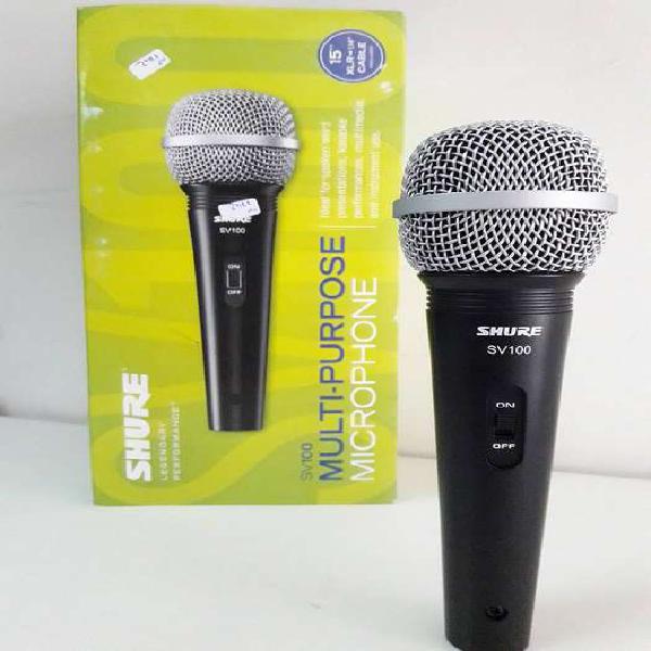 Micrófono Dinámico Shure Sv100 Voz Karaoke + Cable - Full