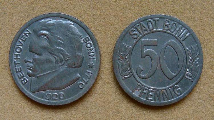 Moneda de 50 pfennig Alemania Bonn 1920 1 Guerra Mundial