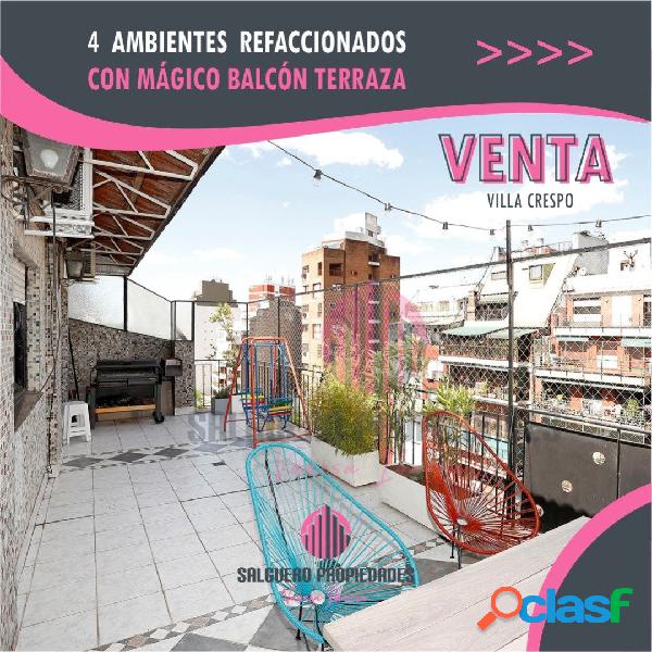 Excepcional 4 ambientes con balcón terraza y espacio