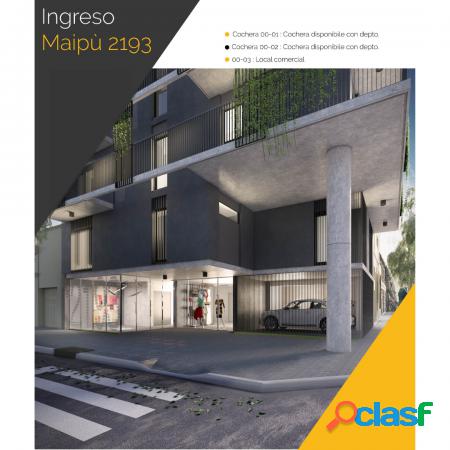 Monoambiente - Amplios balcones - Amenities - Cochera -