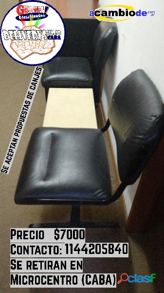 Sillones con mesa incluida, ideal para sala de espera.