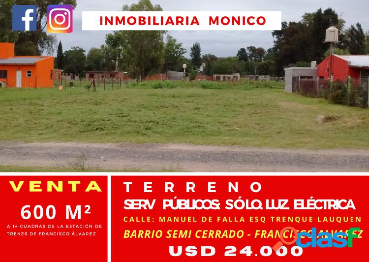 venta terreno en francisco alvarez