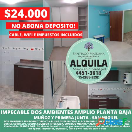 ALQUILER DOS AMBIENTES PLANTA BAJA SAN MIGUEL